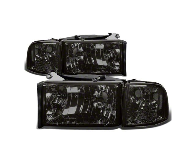 Speed Daddy Smoked Headlights + Clear Corners + LED H13 HID Bulbs For 11-16 Super Duty
