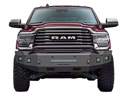 Fortis Front Bumper with Hoop; Textured Black (19-24 RAM 2500)