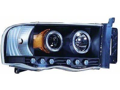 Halo Projector Headlights; Black Housing; Clear Lens (03-05 RAM 2500)