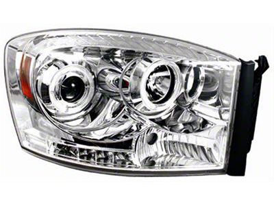 Halo Projector Headlights; Chrome Housing; Clear Lens (06-09 RAM 2500)