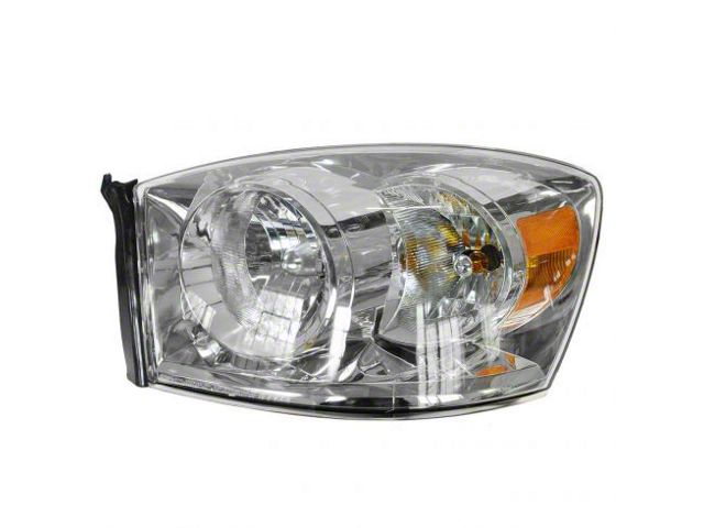 Halogen Headlight; Chrome Housing; Clear Lens; Driver Side (06-09 RAM 2500)