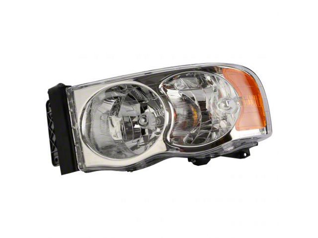 Halogen Headlight; Chrome Housing; Clear Lens; Passenger Side (03-05 RAM 2500)