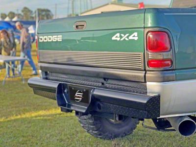 HD Replacement Rear Bumper; Semi-Gloss Black (94-02 RAM 2500)