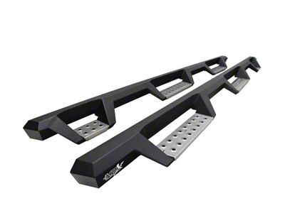 HDX Stainless Wheel-to-Wheel Drop Nerf Side Step Bars; Textured Black (19-23 RAM 2500 Crew Cab w/ 6.4-Foot Box)