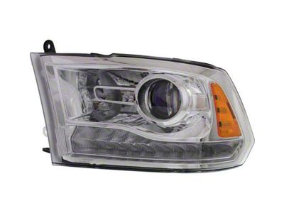 OE Certified Replacement Halogen Headlight; Chrome Housing; Clear Lens; Driver Side (13-15 RAM 2500 w/ Factory Halogen Projector Headlights)