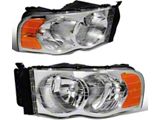Headlights with Amber Corners; Chrome Housing; Clear Lens (03-05 RAM 2500)