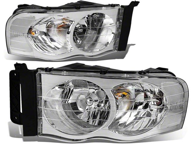 Headlights with Clear Corners; Chrome Housing; Clear Lens (03-05 RAM 2500)