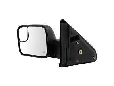 Heated Manual Folding Towing Mirror; Textured Black; Driver Side (03-09 RAM 2500)