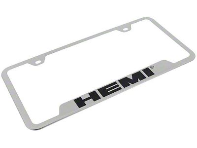HEMI License Plate Frame; Chrome (Universal; Some Adaptation May Be Required)