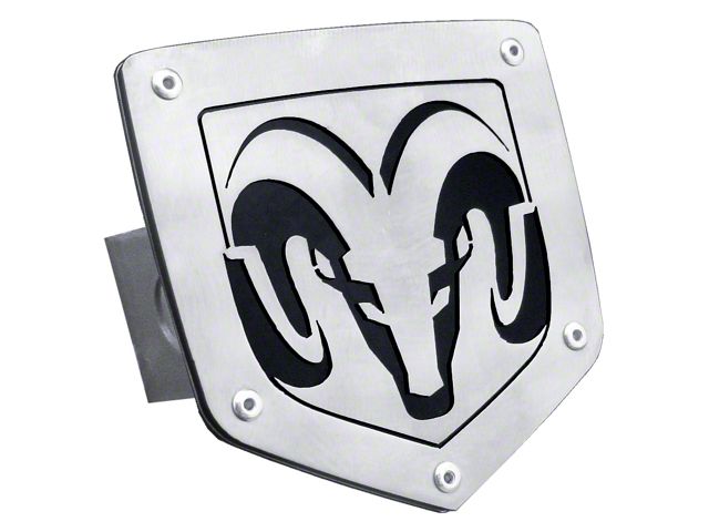 RAM Class II Hitch Cover; Brushed (Universal; Some Adaptation May Be Required)