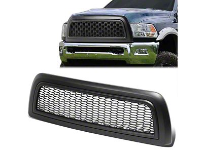 Honeycomb Mesh Style Upper Replacement Grille; Matte Black (10-18 RAM 2500)
