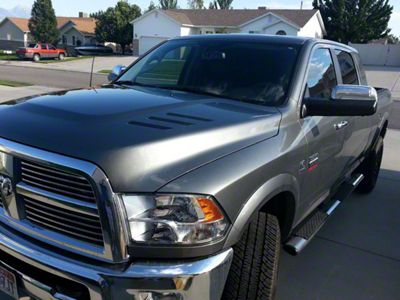 Hood Vent/Louvers Decals; Carbon Fiber Black (10-18 RAM 2500)