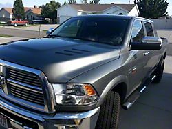 Hood Vent/Louvers Decals; Matte Black (10-18 RAM 2500)