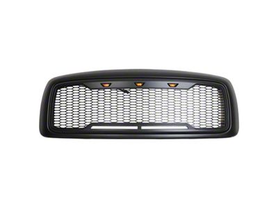 Impulse Upper Replacement Grille with Amber LED Lights; Matte Black (03-05 RAM 2500)