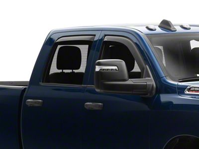EGR In-Channel Window Visors; Front and Rear; Matte Black (19-24 RAM 2500 Crew Cab)