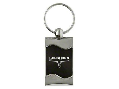 Longhorn Skull Rectangular Wave Key Fob