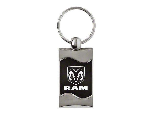 RAM Logo Rectangular Wave Black Key Fob
