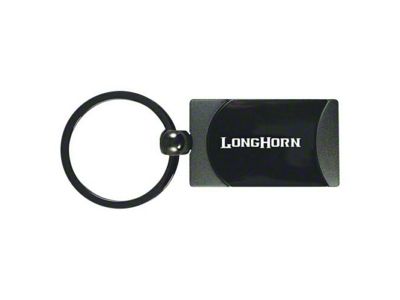 Longhorn Two-Tone Rectangular Key Fob; Gunmetal