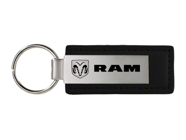 RAM Black Leather Key Fob
