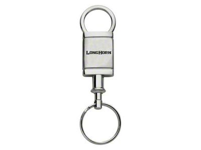 Longhorn Satin-Chrome Valet Key Fob; Silver