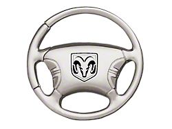RAM Head Logo Chrome Steering Wheel Key Fob 