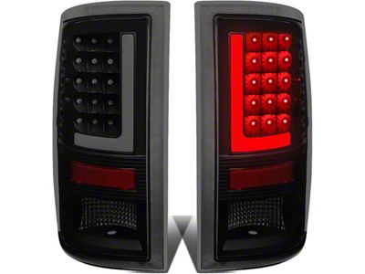 L-Bar LED tail Lights; Black Housing; Smoked Lens (10-18 RAM 2500 w/ Factory Halogen Tail Lights)