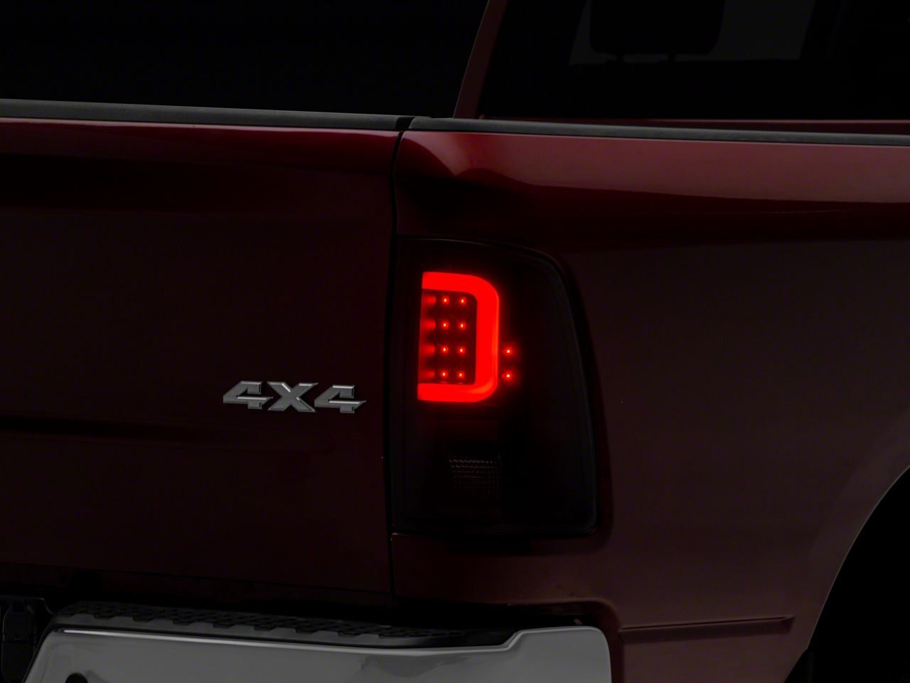 RAM 2500 LBar LED Tail Lights; Black Housing; Smoked Lens (1018 RAM