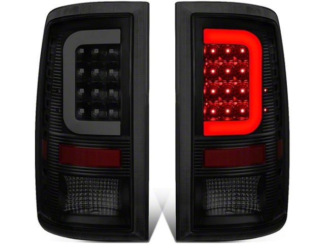 L-Bar LED Tail Lights; Black Housing; Smoked Lens (10-18 RAM 2500 w/ Factory Halogen Tail Lights)