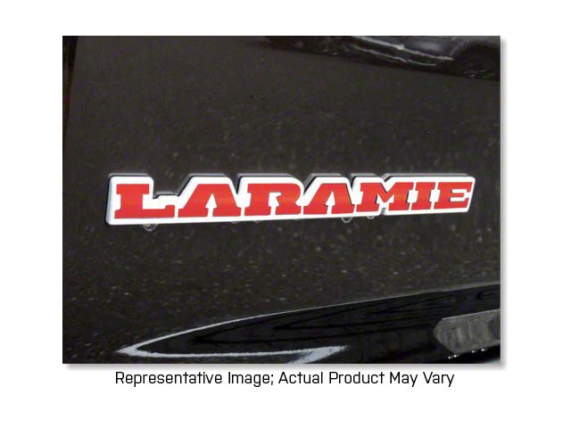 Laramie Tailgate Letter Overlay Decals; Red (19-24 RAM 2500 Laramie)