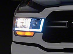 LED Bar Factory Style Headlights; Chrome Housing; Clear Lens (19-24 RAM 2500 w/ Factory Halogen Headlights)
