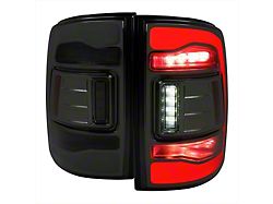LED Bar Tail Lights; Chrome Housing; Smoked Lens (10-18 RAM 2500 w/ Factory Halogen Headlights)