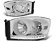 LED DRL Headlights with Clear Corner Lights; Chrome Housing; Clear Lens (06-09 RAM 2500)