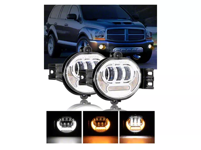 LED Fog Lights with DRL and Amber Turn Signal; Chrome Housing (03-09 RAM 2500)