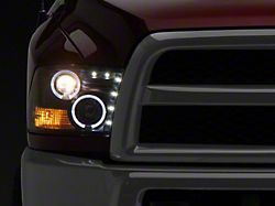 LED Halo Projector Headlights; Black Housing; Clear Lens (10-18 RAM 2500 w/ Factory Halogen Non-Projector Headlights)