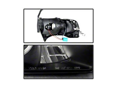 LED Halo Projector Headlights; Black Housing; Smoked Lens (94-02 RAM 2500)