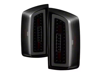 LED Light Bar Style Tail Lights; Black Housing with Smoked Lens (07-09 RAM 2500)