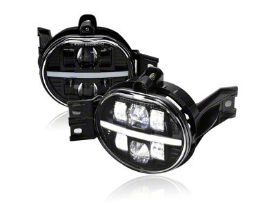 LED Projector Fog Lights; Black Housing; Clean Lens (03-09 RAM 2500)
