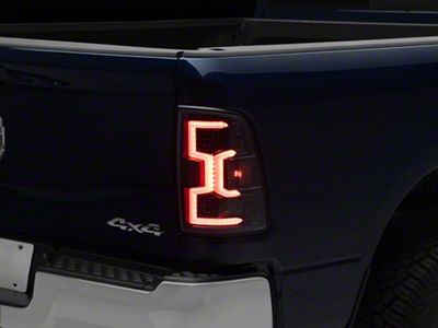 LED Sequential Tail Lights; Jet Black Housing; Clear Lens (19-24 RAM 2500 w/ Factory Halogen Tail Lights)