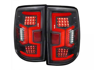 LED Sequential Tail Lights; Matte Black Housing; Clear Lens (19-24 RAM 2500 w/ Factory Halogen Tail Lights)