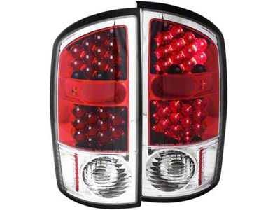 LED Tail Lights; Chrome Housing; Red Lens (03-06 RAM 2500)