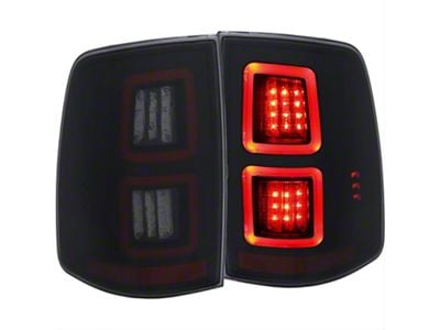 LED Tail Lights; Black Housing; Smoked Lens (10-18 RAM 2500 w/ Factory Halogen Tail Lights)