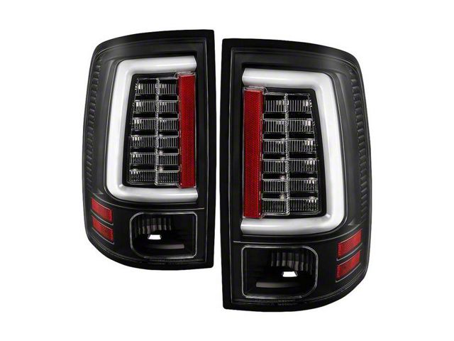 LED Tail Lights; All Black Housing; Clear Lens (13-18 RAM 2500 w/ Factory LED Tail Lights)