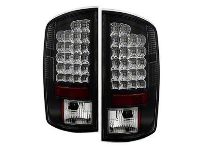 LED Tail Lights; Black Housing; Clear Lens (07-09 RAM 2500)