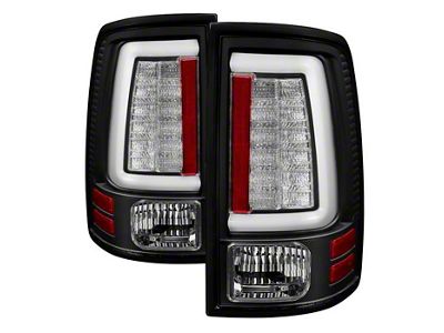 LED Tail Lights; Black Housing; Clear Lens (13-18 RAM 2500 w/ Factory LED Tail Lights)