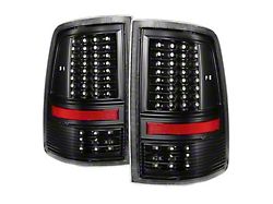 LED Tail Lights; Black Housing; Clear Lens (10-18 RAM 2500 w/ Factory Halogen Tail Lights)