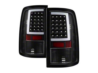 LED Tail Lights; Black Housing; Clear Lens (13-18 RAM 2500 w/ Factory LED Tail Lights)