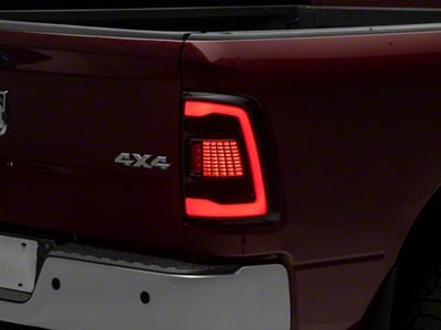 LED Tail Lights; Black Housing; Smoked Lens (10-18 RAM 2500 w/ Factory Halogen Tail Lights)