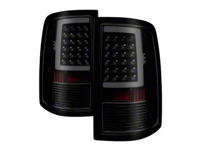 LED Tail Lights; Black Housing; Smoked Lens (10-18 RAM 2500 w/ Factory Halogen Tail Lights)