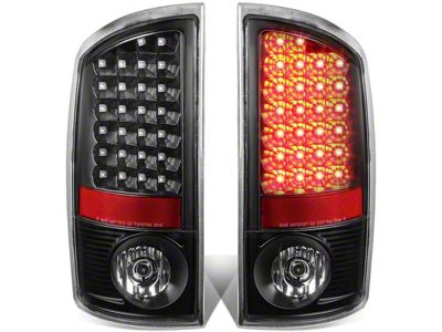LED Tail Lights; Black Housing; Clear Lens (03-06 RAM 2500)