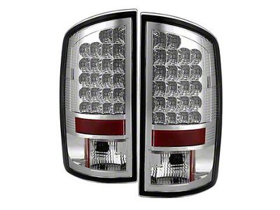 LED Tail Lights; Chrome Housing; Clear Lens (03-06 RAM 2500)